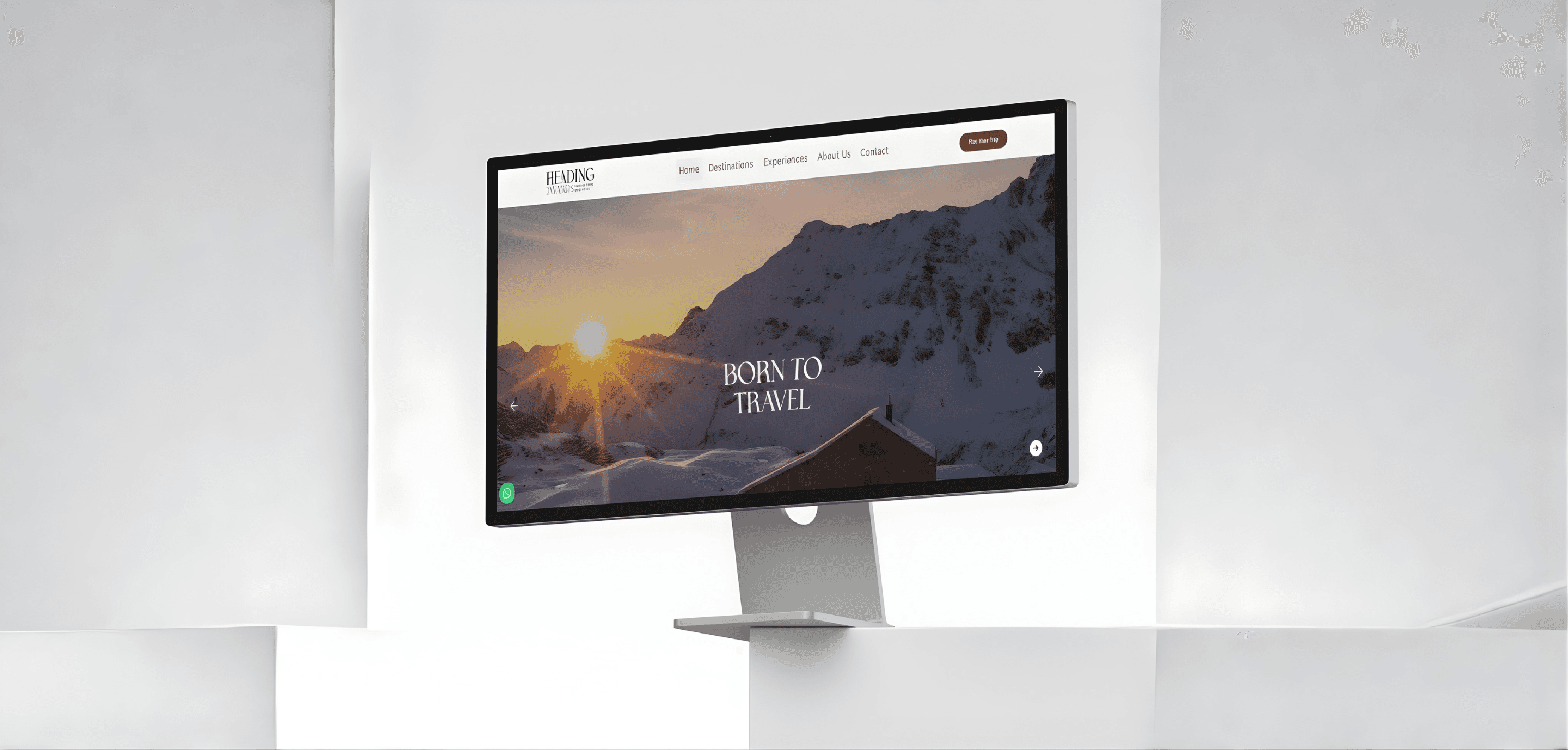 Heading2wards: Bespoke Travel Planning Website hero mockup