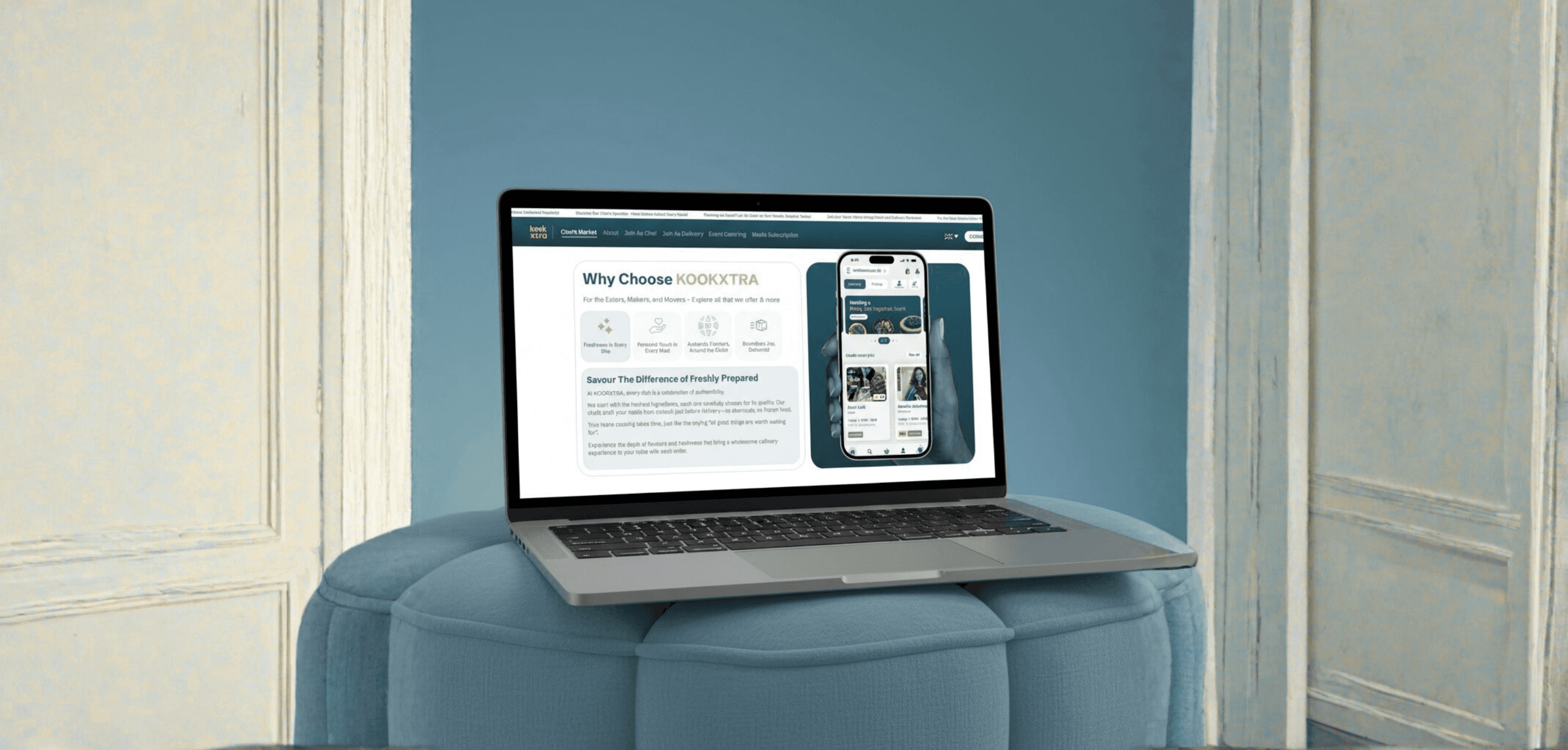 Kookxtra: Multi-Audience Marketplace Website hero mockup