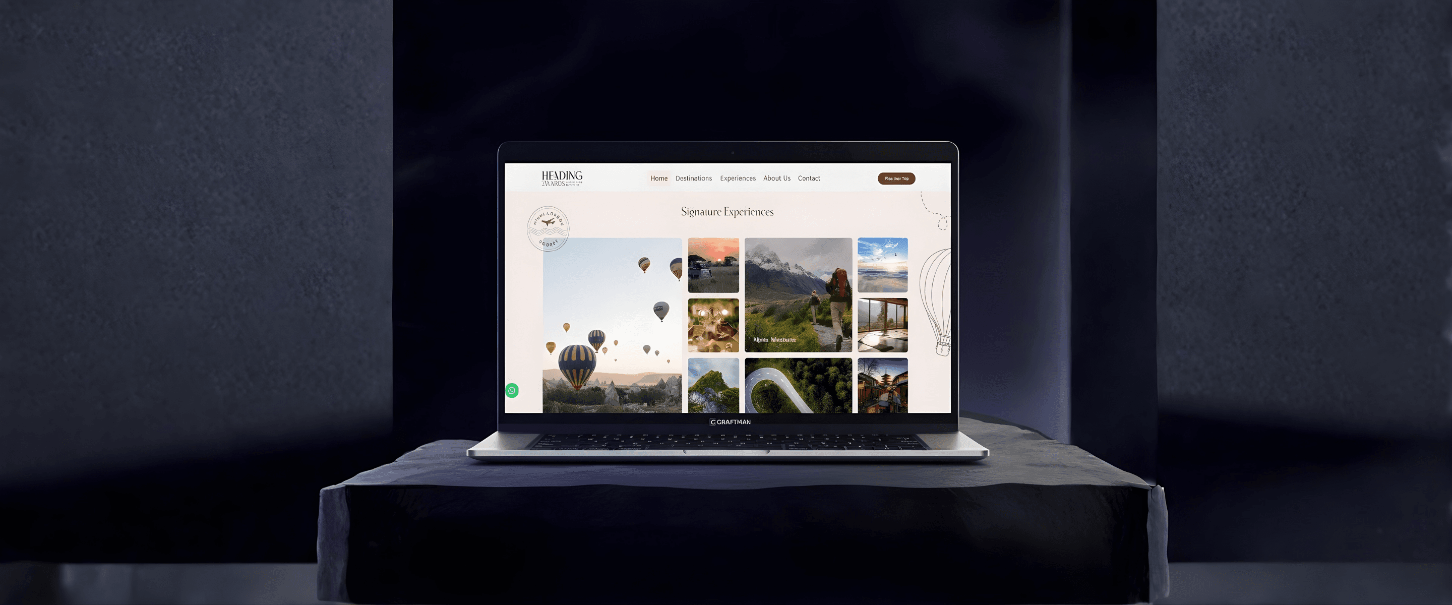 Heading2wards: Bespoke Travel Planning Website device mockup