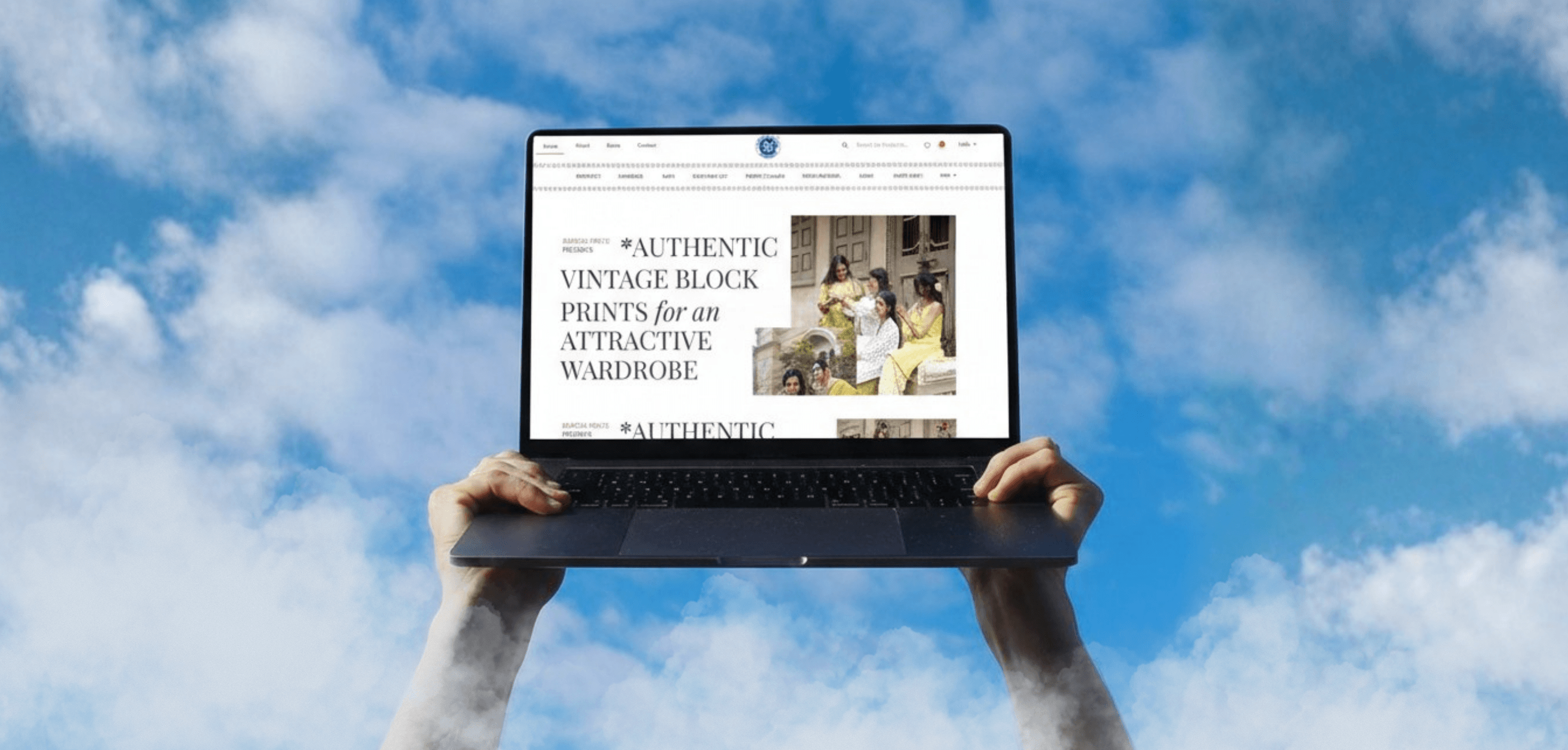 Baroda Prints: E-commerce Website for Indian Textiles hero mockup