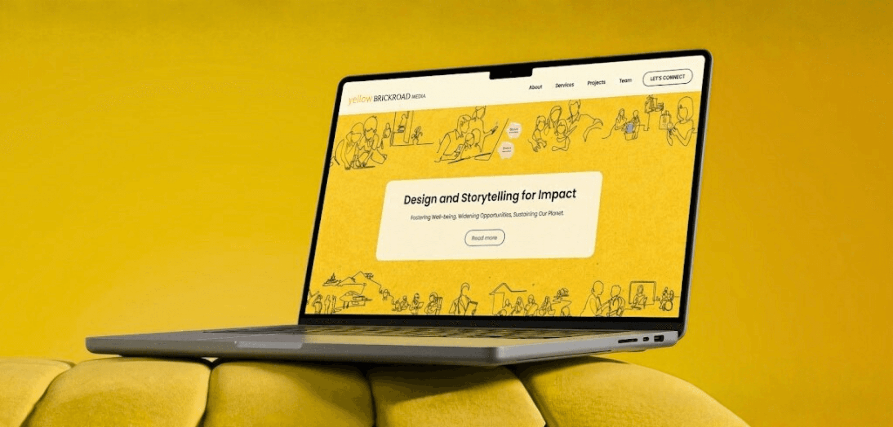 Yellow Brickroad Media: Social Impact Studio Website hero mockup