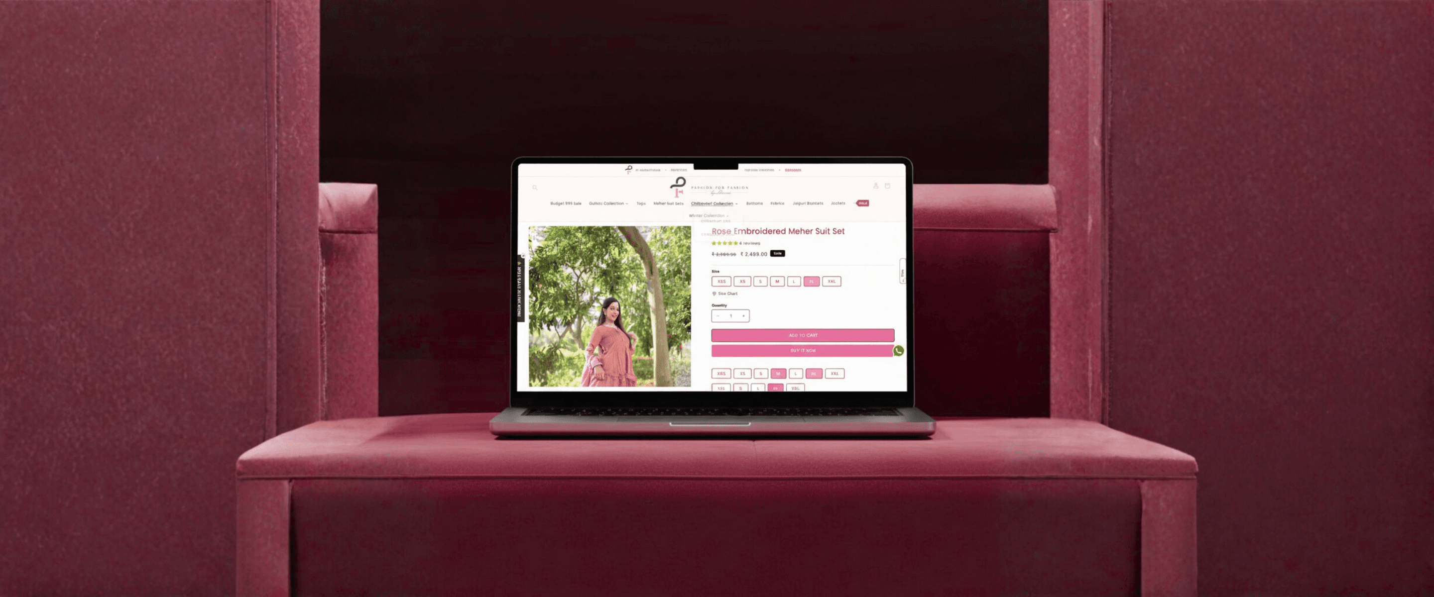 Passion for Fashion by Shivani: Fashion E-commerce Website device mockup