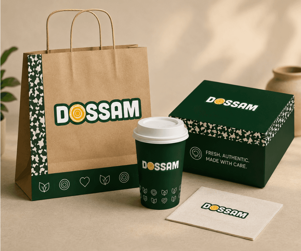 Dossam: Food Brand Identity for Storefront and Digital Presence gallery 1