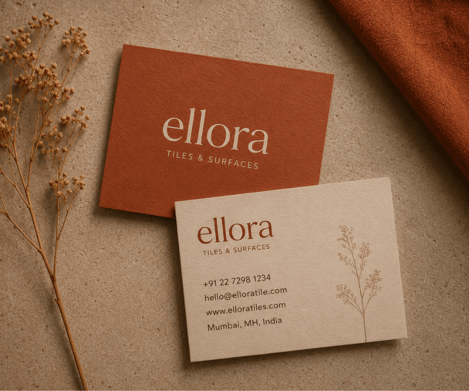 Ellora: Premium Tiles and Surfaces Brand Identity gallery 1